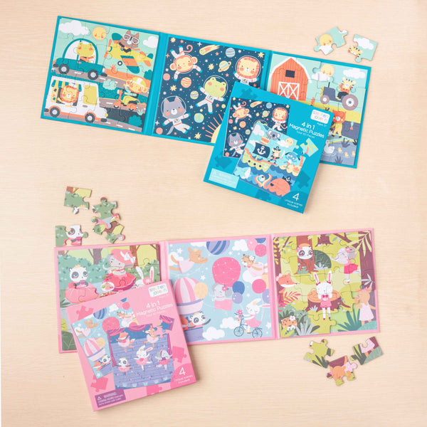 4 In 1 Magnetic Puzzle Book- Girl