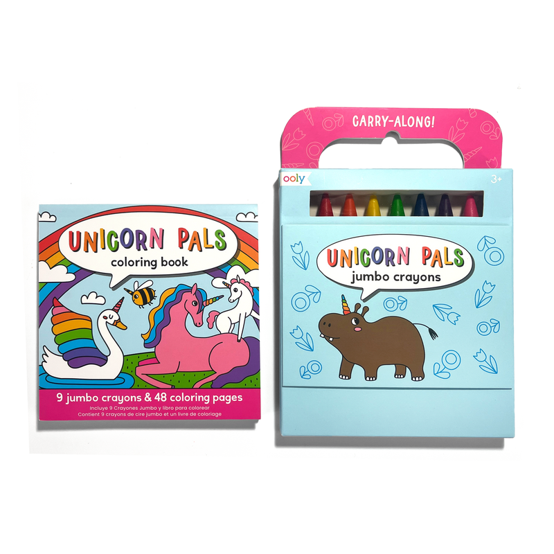 Carry Along! Coloring Book and Crayon Set - Unicorn Pals