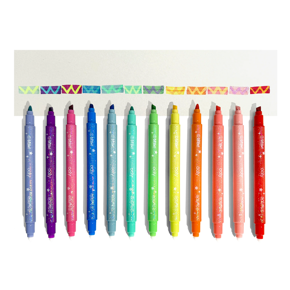 Switch-eroo! Sparkle Glittery Color Changing Markers