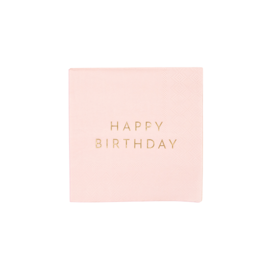 Petal Pink Signature Happy Birthday Cocktail Napkins