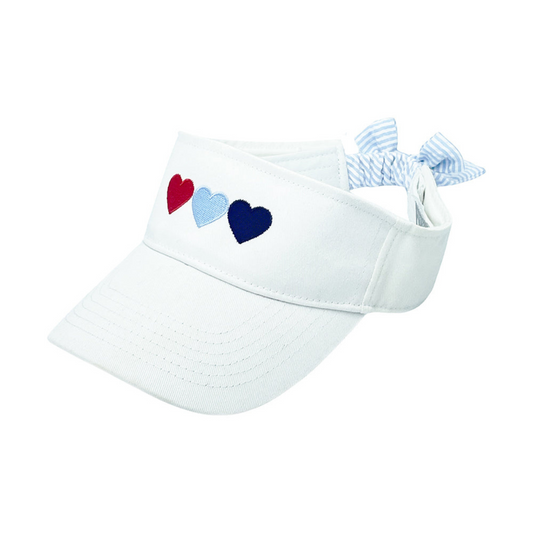 Patriotic Hearts Bow Visor