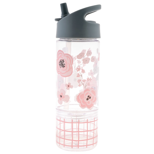 Sip and Snack Bottle - Charcoal Flowers