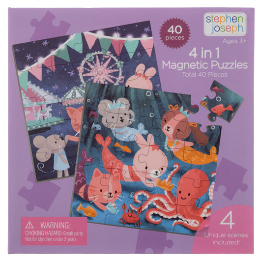 4 In 1 Magnetic Puzzle Book- Girl