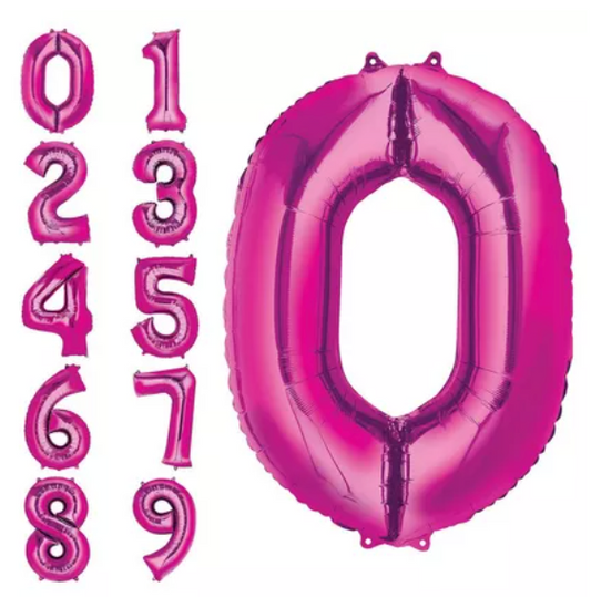34'' Large Number Balloon - Pink
