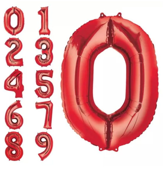34'' Large Number Balloon - Red
