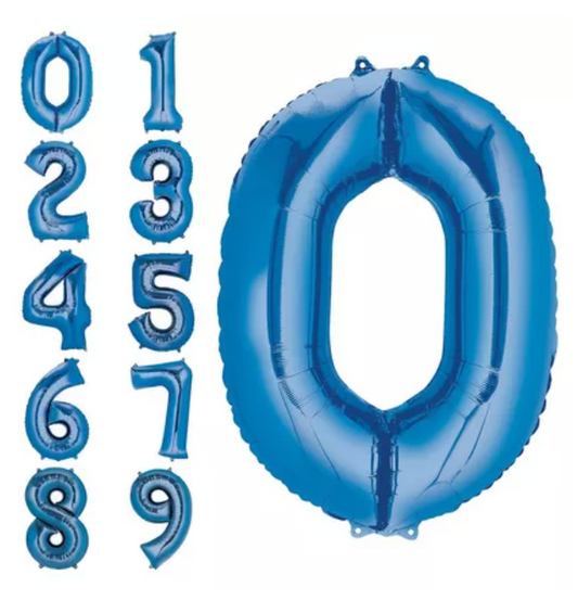 34'' Large Number Balloon - Blue