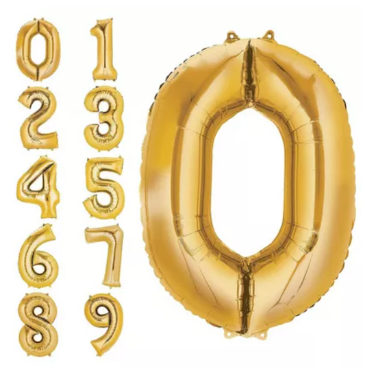 34'' Large Number Balloon - Gold