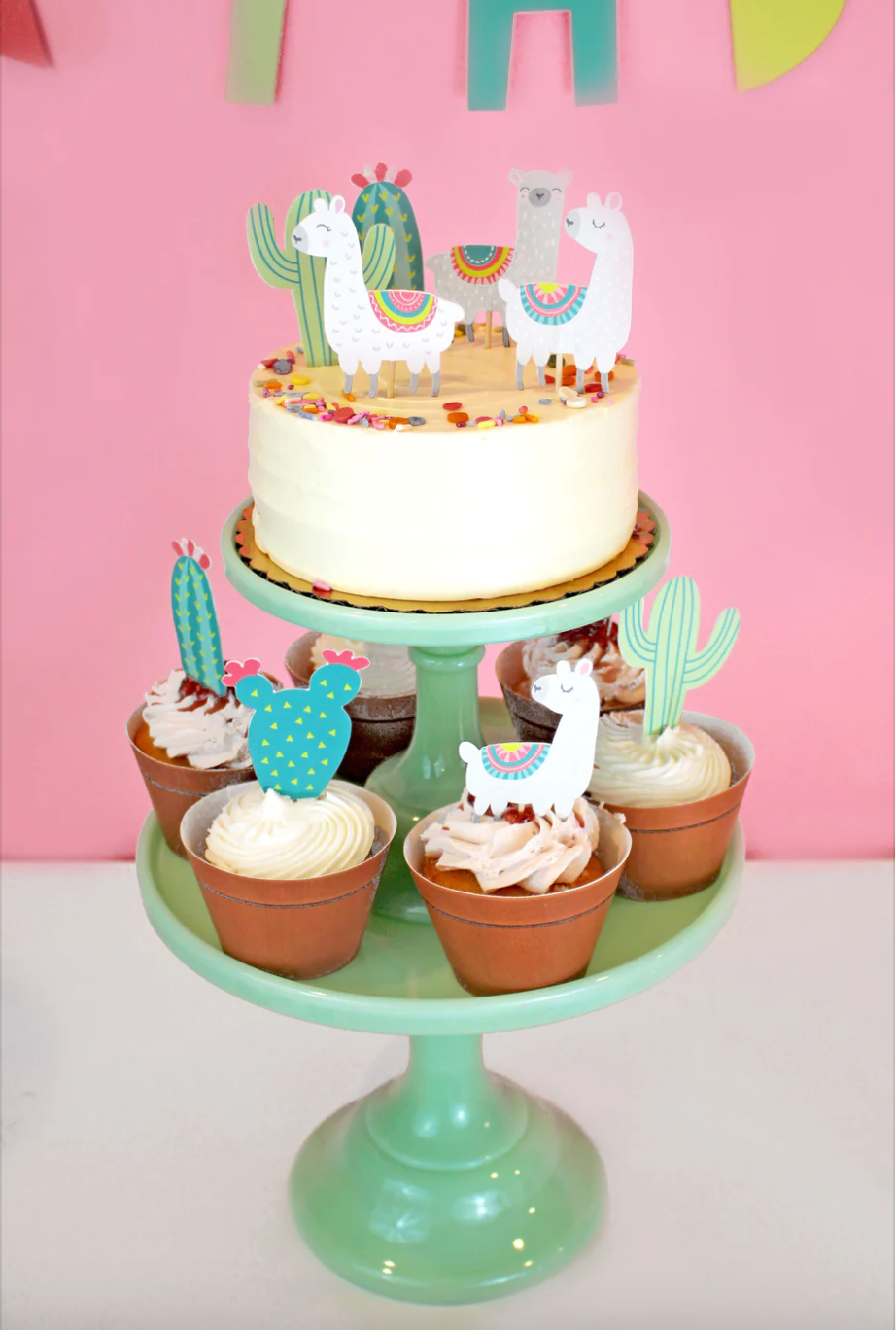 Llama and Cactus Cupcake Toppers