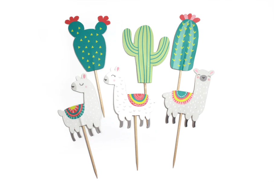 Llama and Cactus Cupcake Toppers