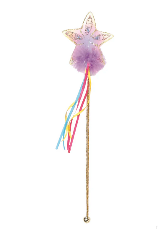 Multi Pastel and Gold Glitter Rainbow Wand