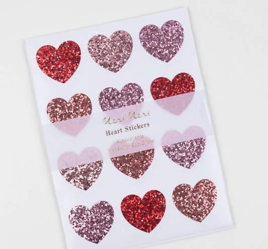 Glitter Heart Stickers