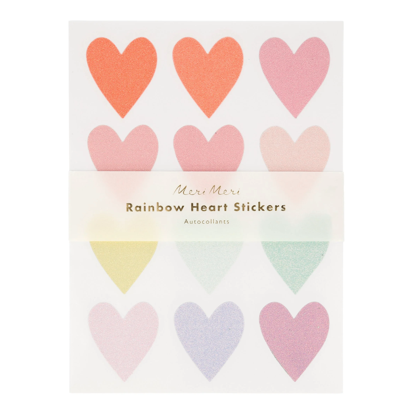 Pastel Heart Glitter Stickers