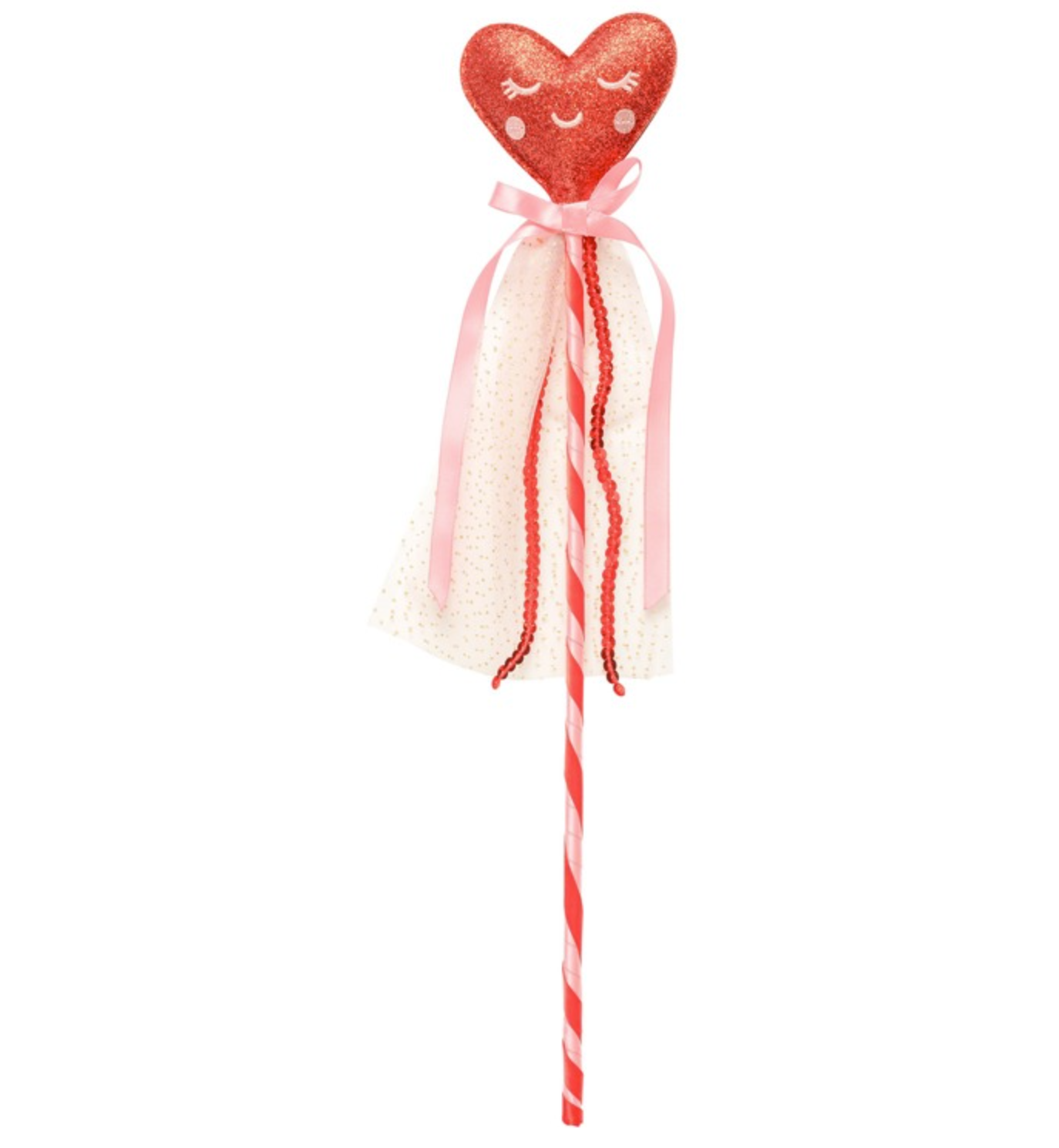 Red Glitter Heart Dress Up Wand