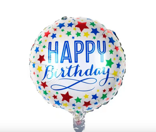 Happy Birthday Rainbow Star Foil Balloon