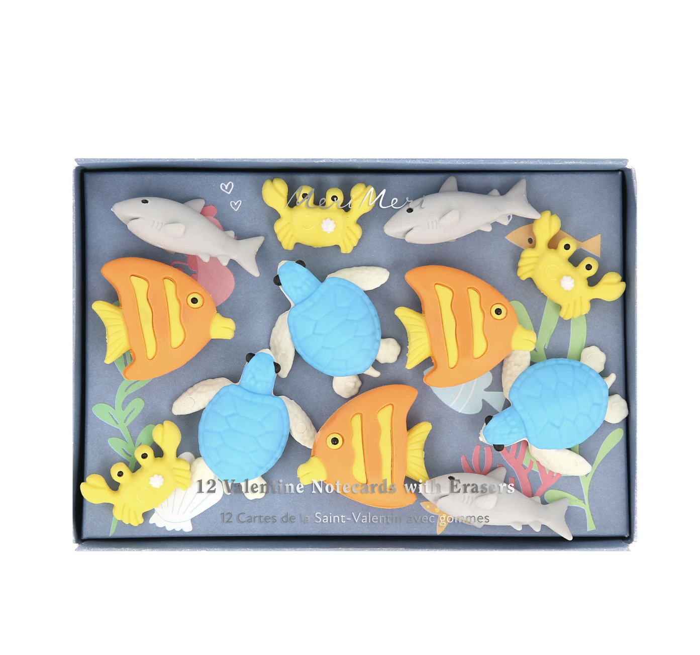 Under The Sea Kids Valentine's Cards & Erasers Set