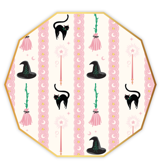 Witch Hat & Broom Large Plates