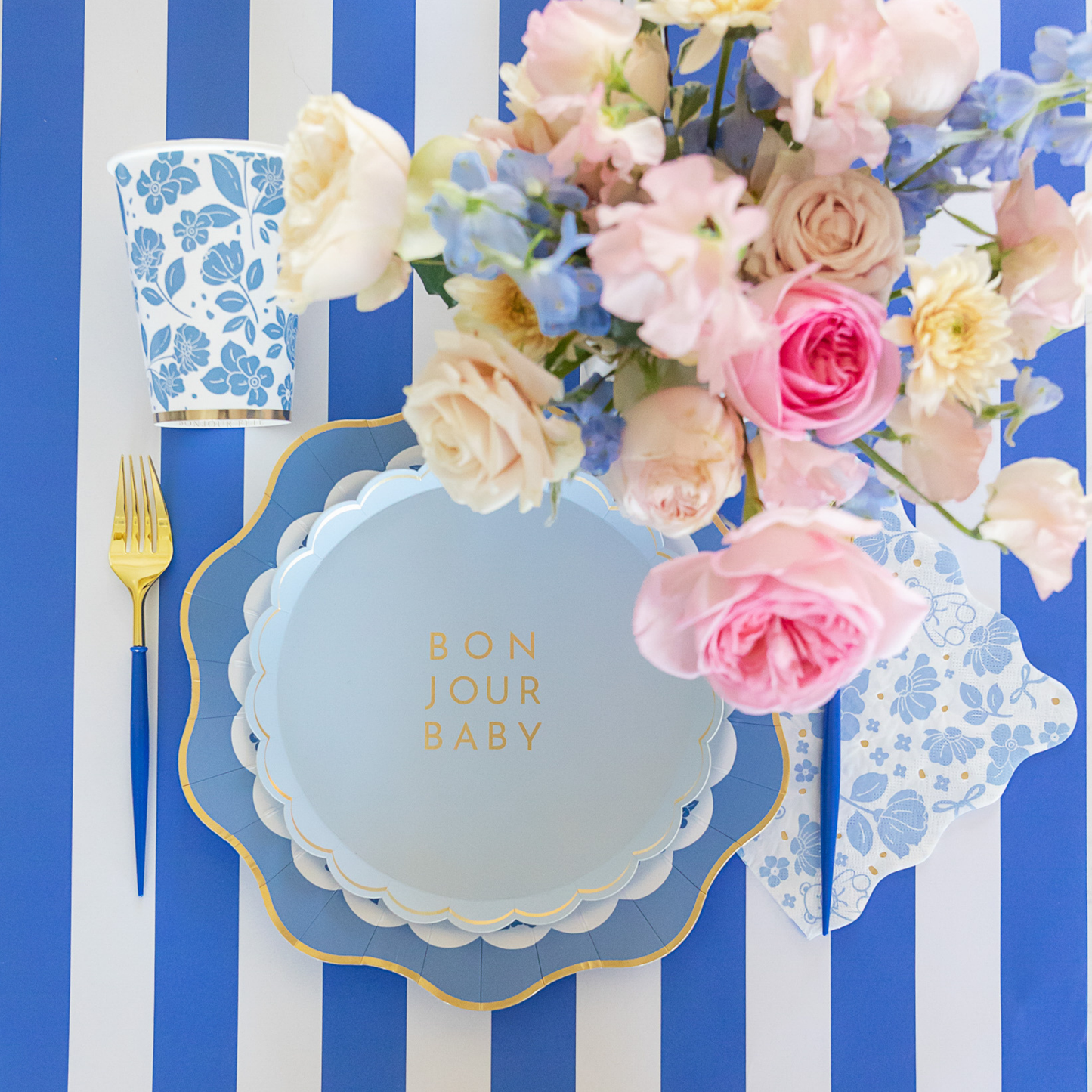 Palisades Blue Signature Cabana Stripe Table Runner