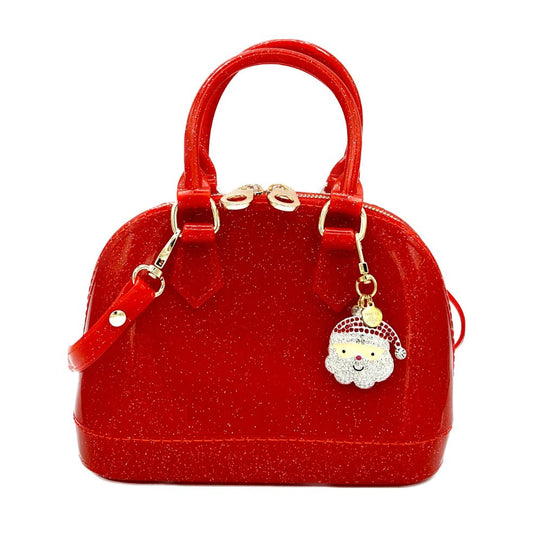 Cate Red Sparkle Handbag: Jolly St Nick Edition