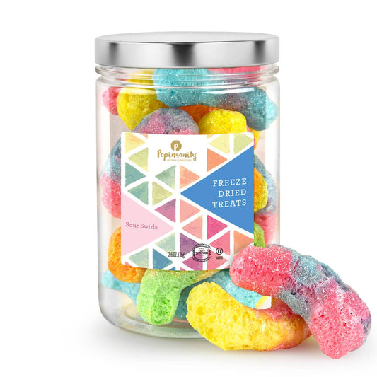 Freeze Dried Sour Gummy Worms Candy Gift Jar