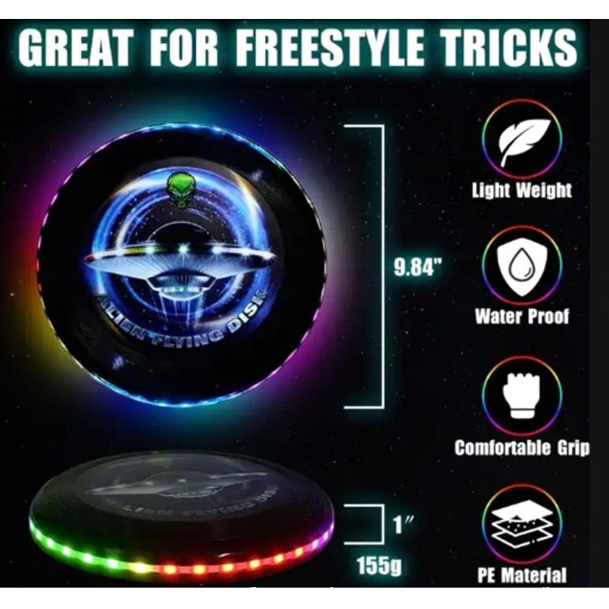 Glow in the Dark Light-Up Flying Disc