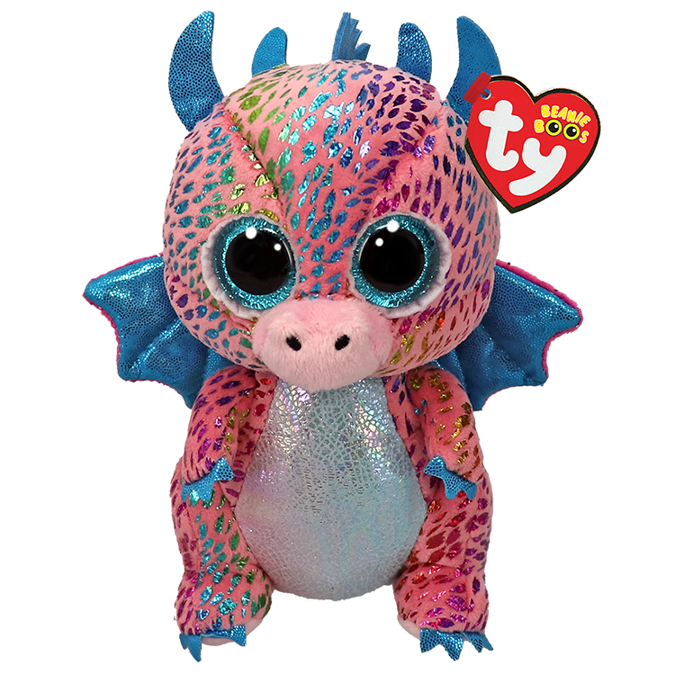 Flint the Multicolored Dragon Beanie Boo