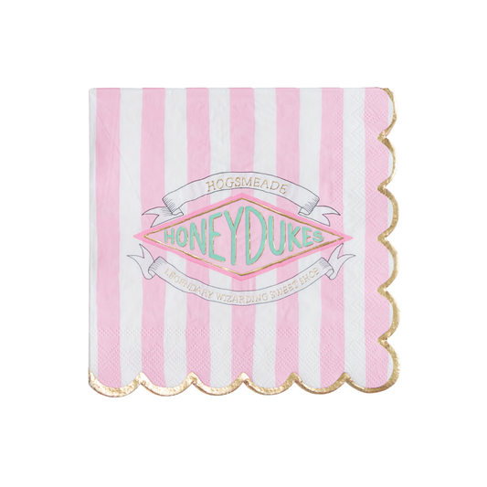 HARRY POTTER X BONJOUR FÊTE HONEYDUKES LARGE PINK STRIPE NAPKINS