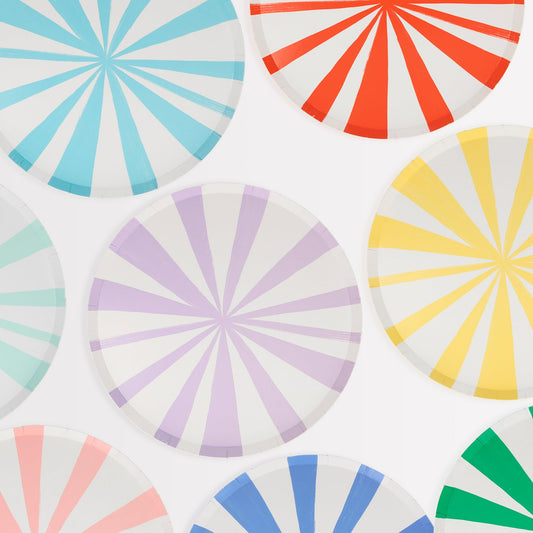 Mixed Striped Dinner Plates