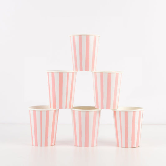Pink Stripe Small Tumbler Cups