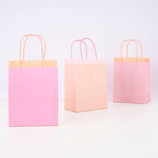 Pink Fringe Party Favor Bags