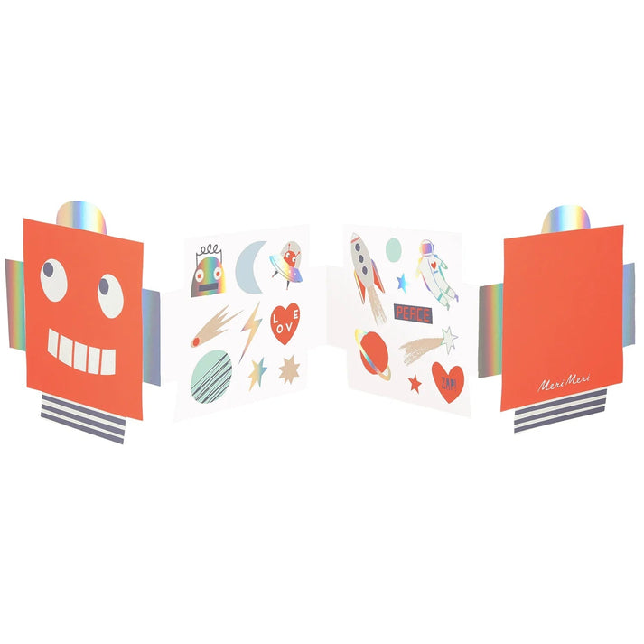 Robot Concertina Valentine Cards + Stickers