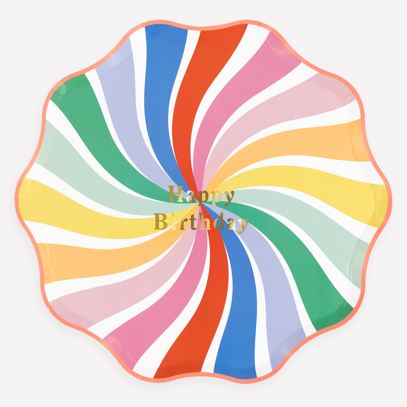 Rainbow Swirl Happy Birthday Dinner Plates
