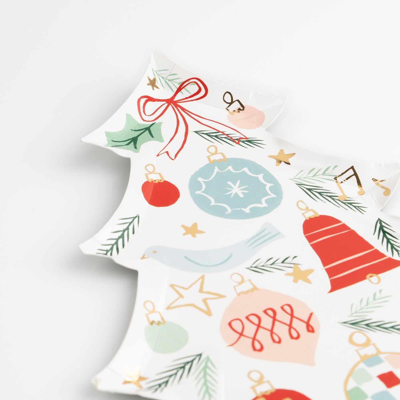 Festive Pattern Tree Plates