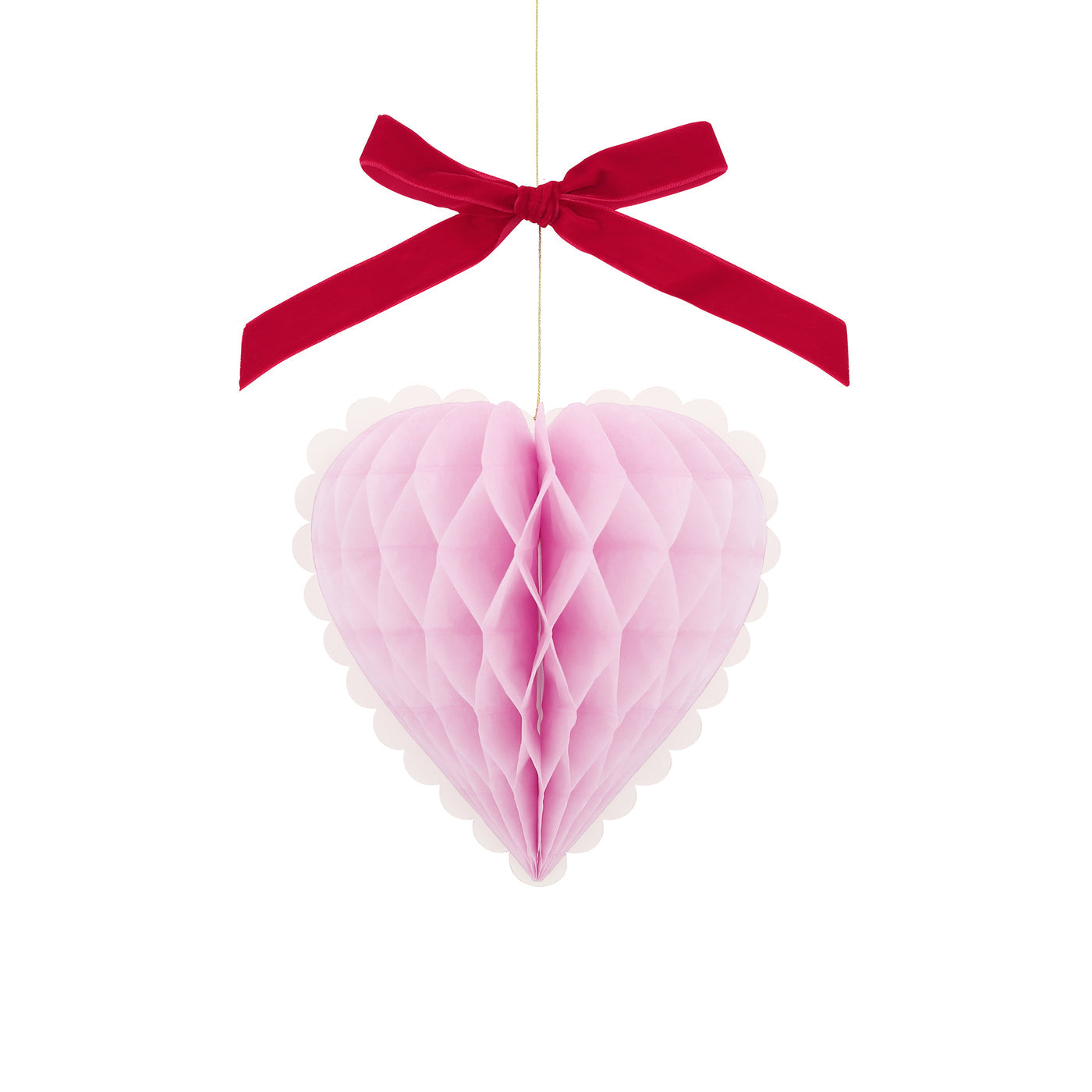 Honeycomb Bow Heart Decorations