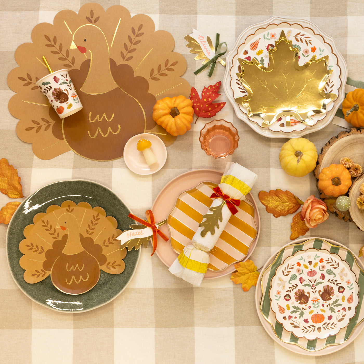 Fall Stripe Side Plates