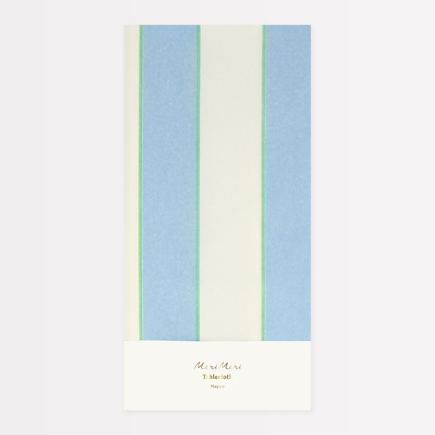 Pale Blue Striped Tablecloth