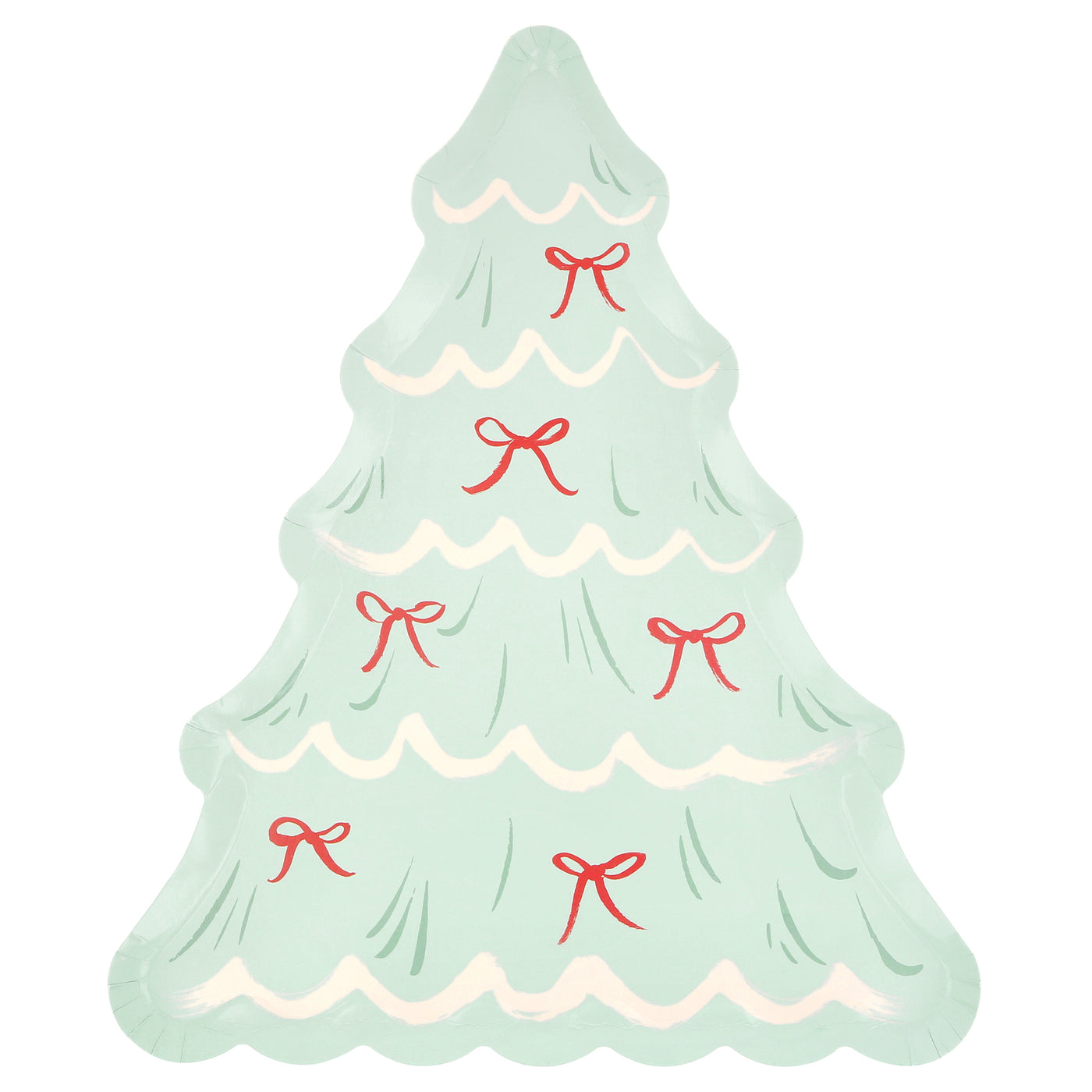 Christmas Trees With Bows Plates