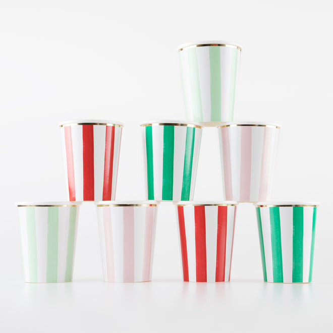 Christmas Striped Cups