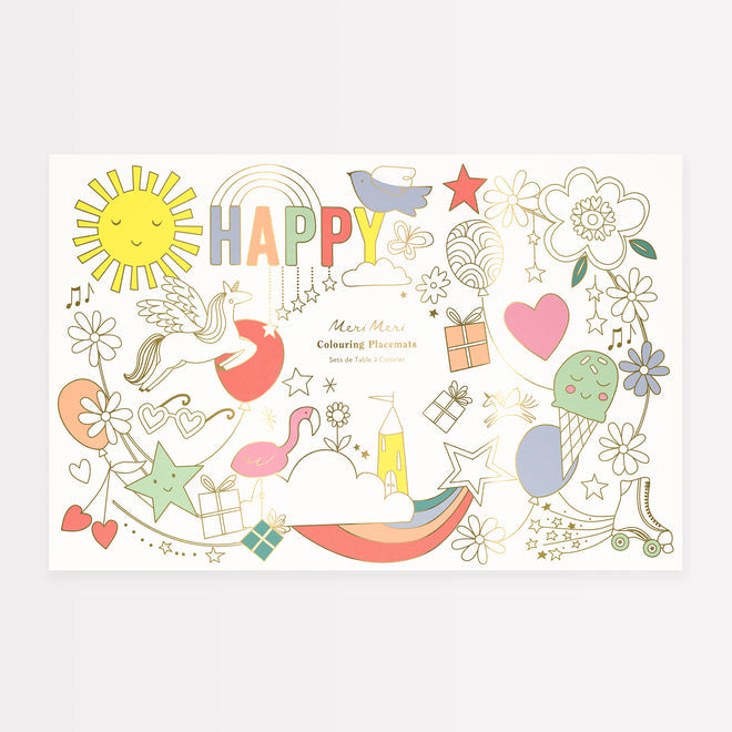 Happy Icons Colouring Placemats