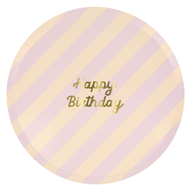 Stripe Happy Birthday Dinner Plates