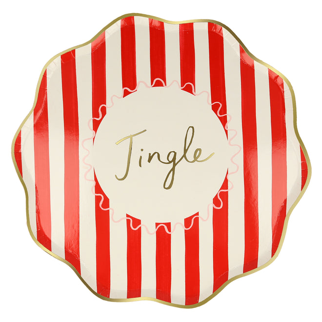 Christmas Striped Dinner Plates