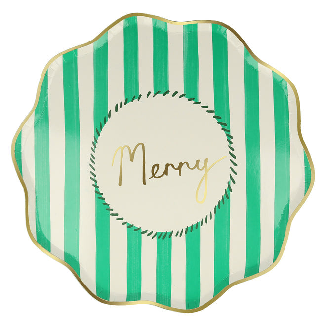 Christmas Striped Dinner Plates