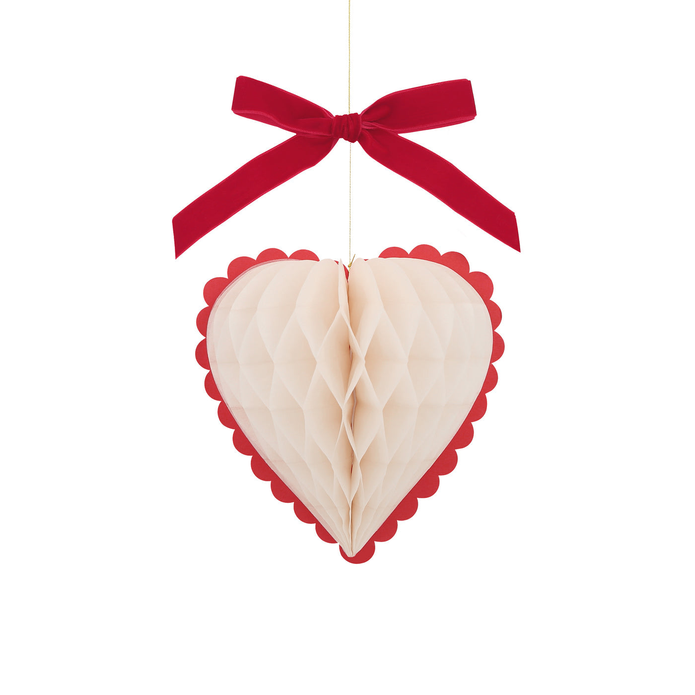 Honeycomb Bow Heart Decorations