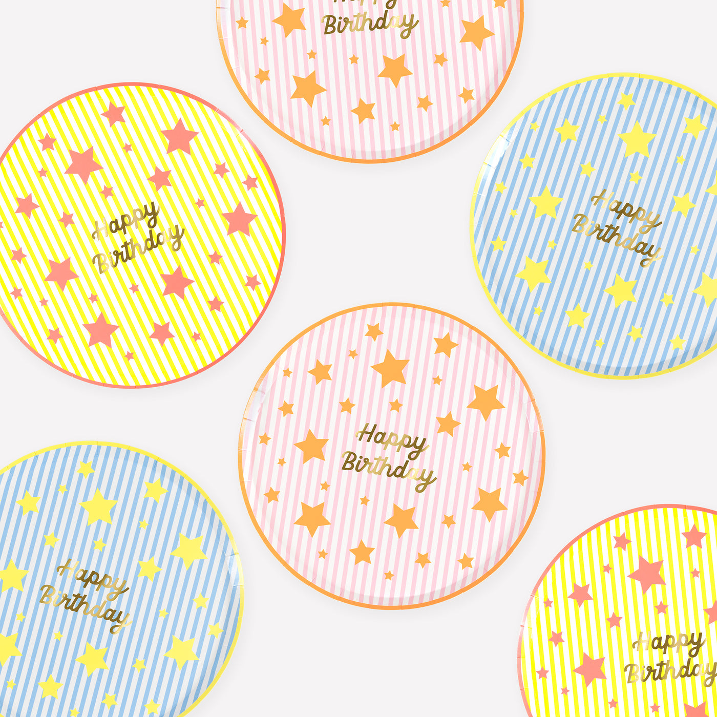 Bright Star Happy Birthday Side Plates