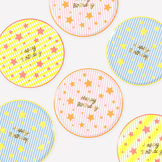 Bright Star Happy Birthday Side Plates