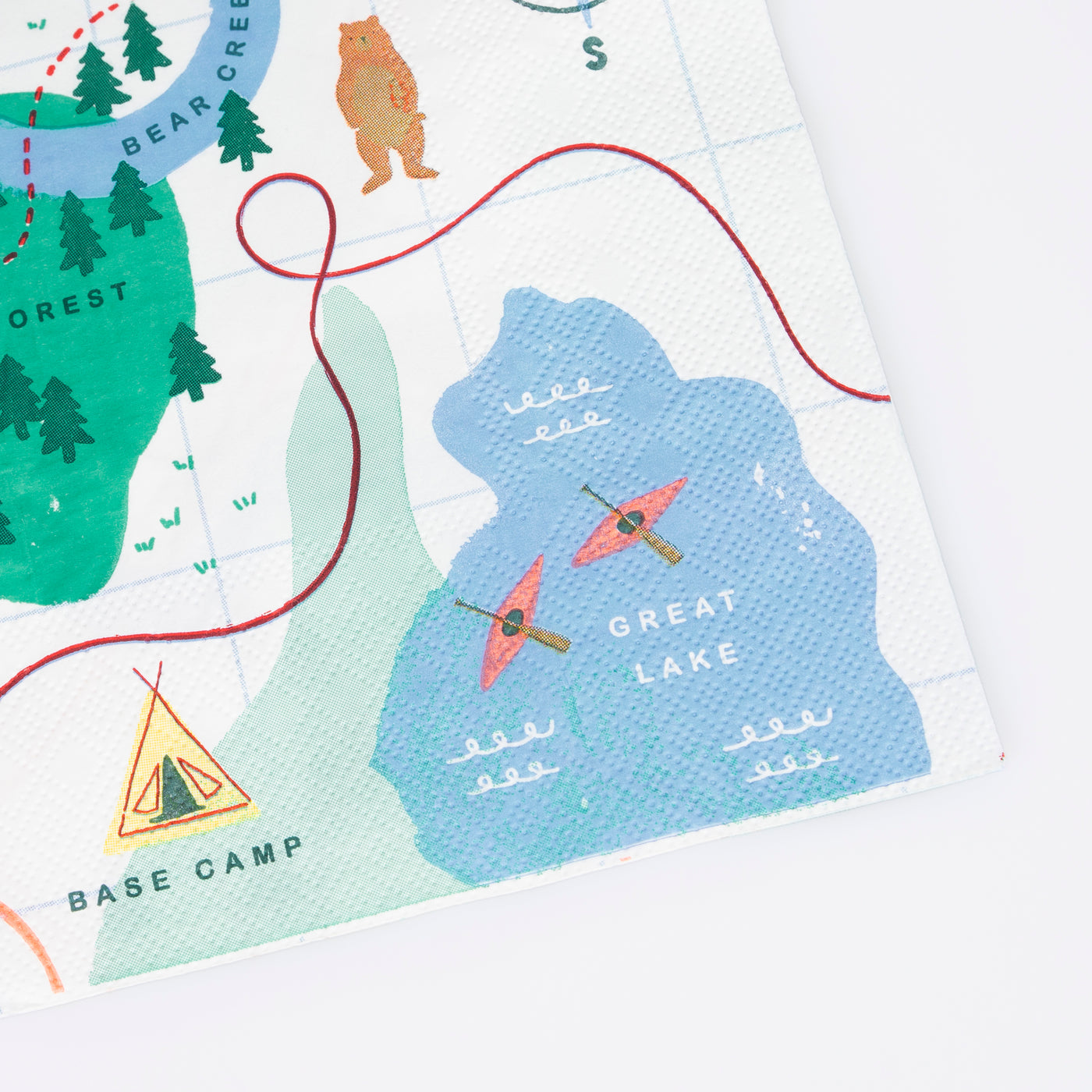 Camping Adventure Map Large Napkins