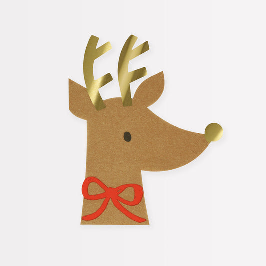 Reindeer With Red Bow Napkins