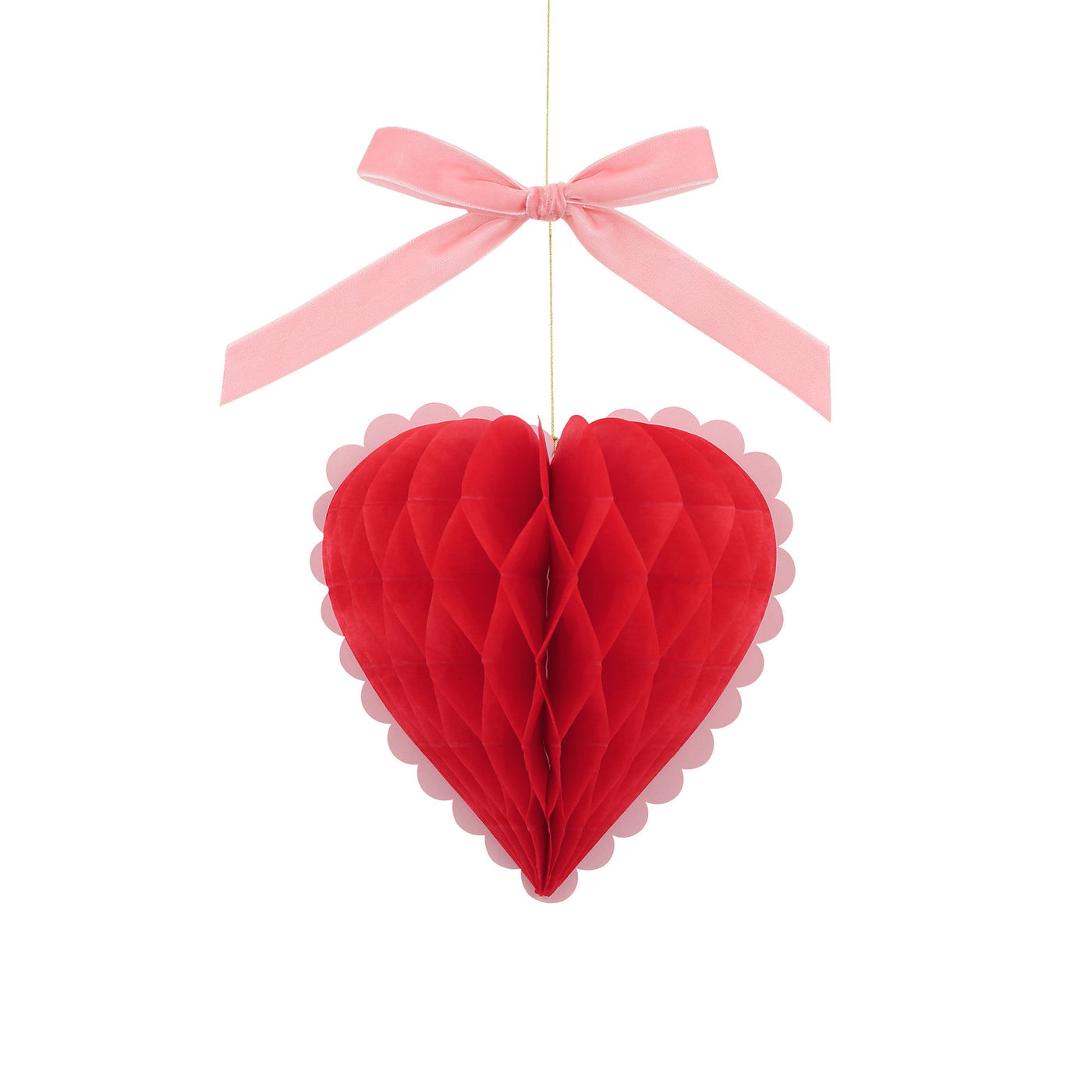 Honeycomb Bow Heart Decorations
