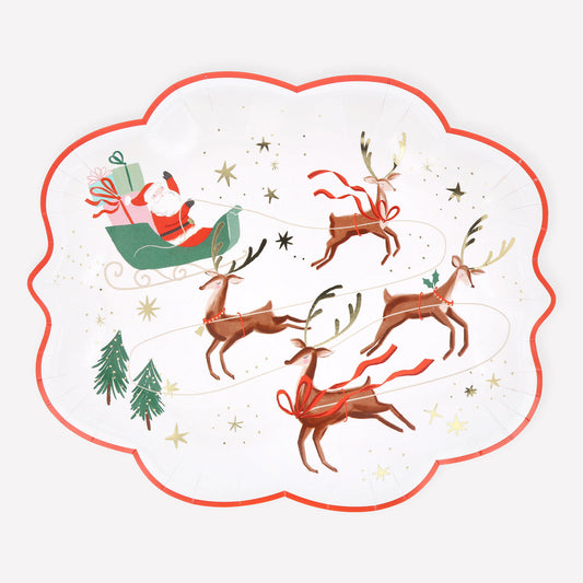 Santa, Sleigh & Reindeer Plates