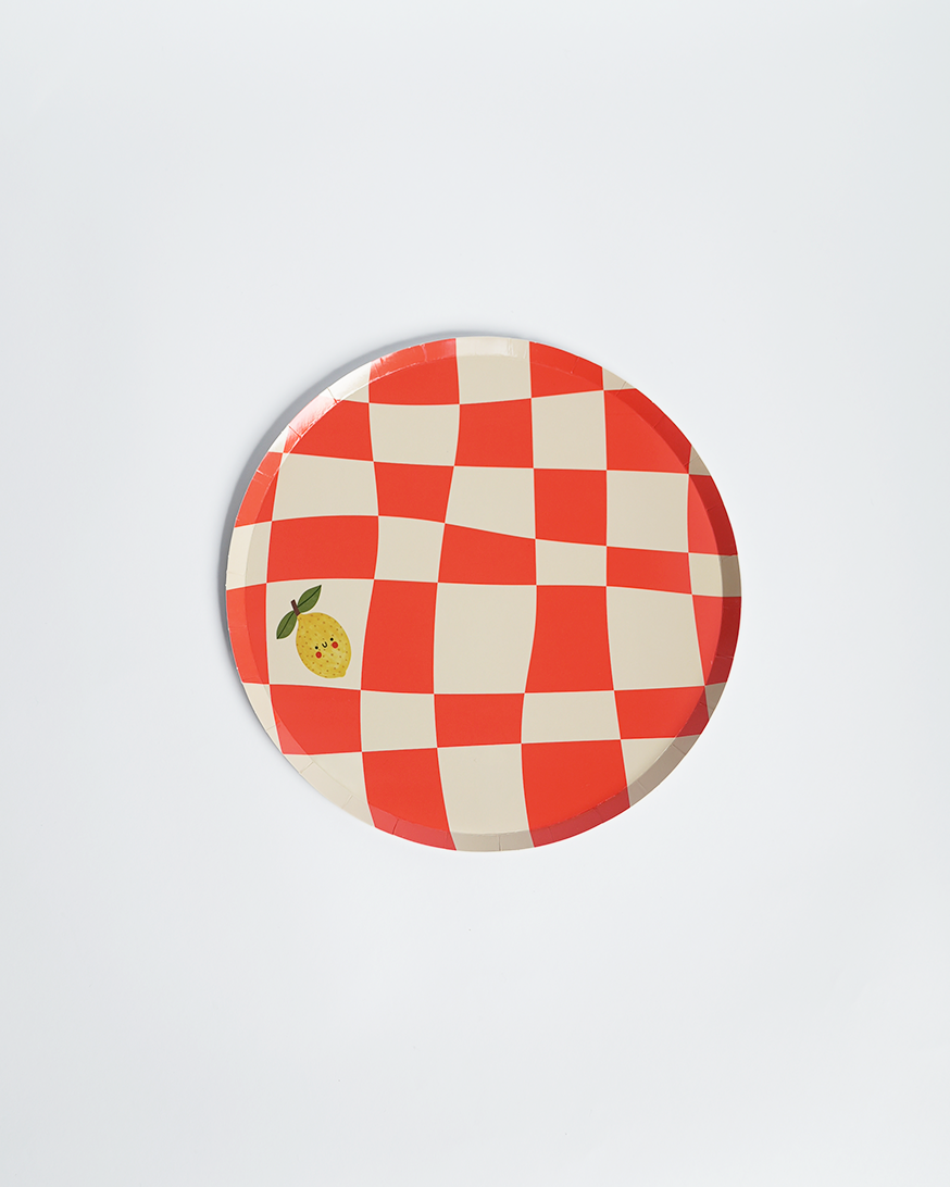 Little Chef Checkered Paper Plates