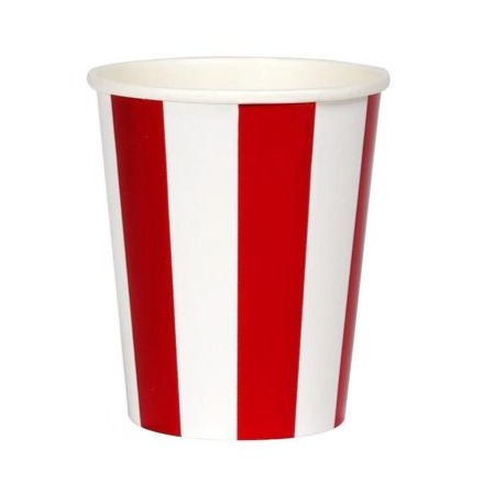 Red & White Stripe Foil Cups
